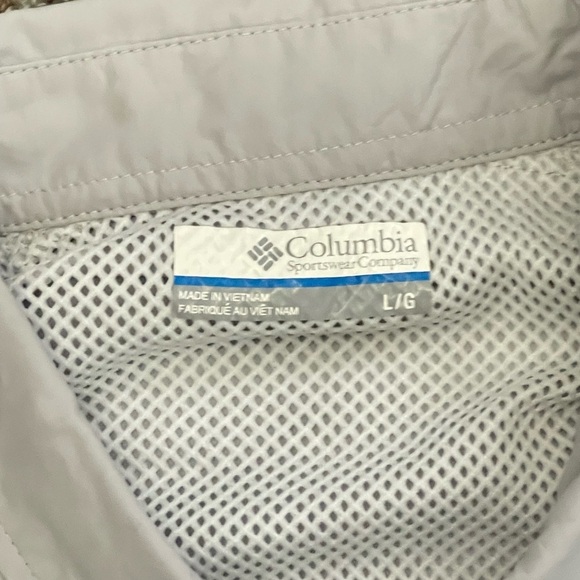 COLUMBIA GRAY Men’s PFG Short Sleeve Fishing Shirt UPF 30 Vented Large - Picture 7 of 12